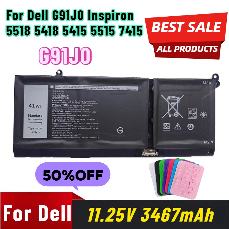 

11.25V 3467mAh for Dell G91J0 Inspiron 5518 5418 5415 5515 7415 Notebook Battery