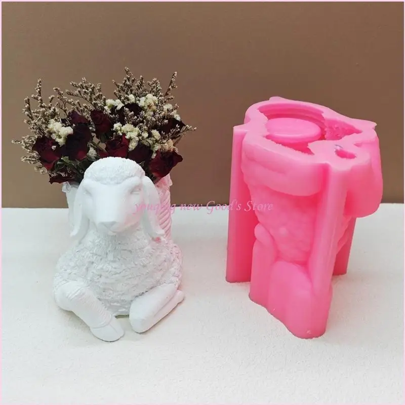 

57QA мультяшная овечья тематическая сочная форма-держатель для ручек-кашпо, изготовленная из прочного силикона для использования