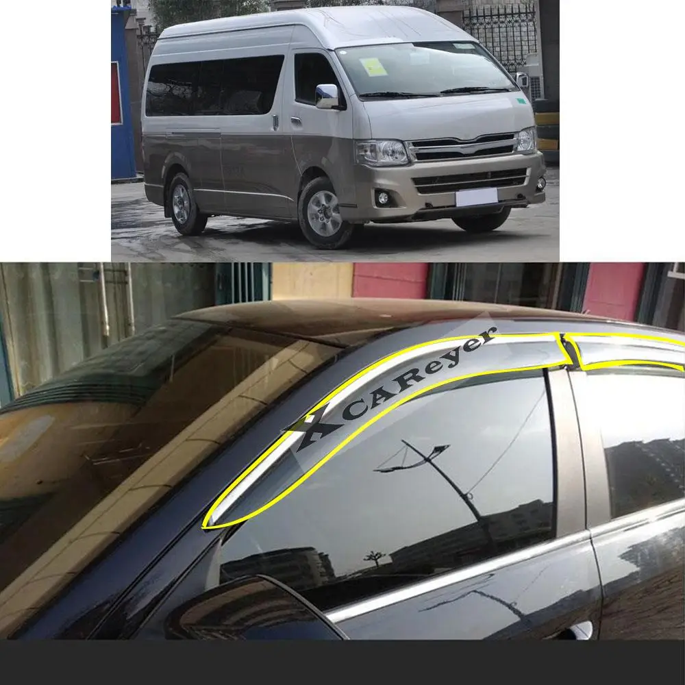 For TOYOTA HIACE 2000 2001 2002 2003 2004 Car Body Styling Sticker Plastic Window Glass Wind Visor Rain/Sun Guard Vent Parts