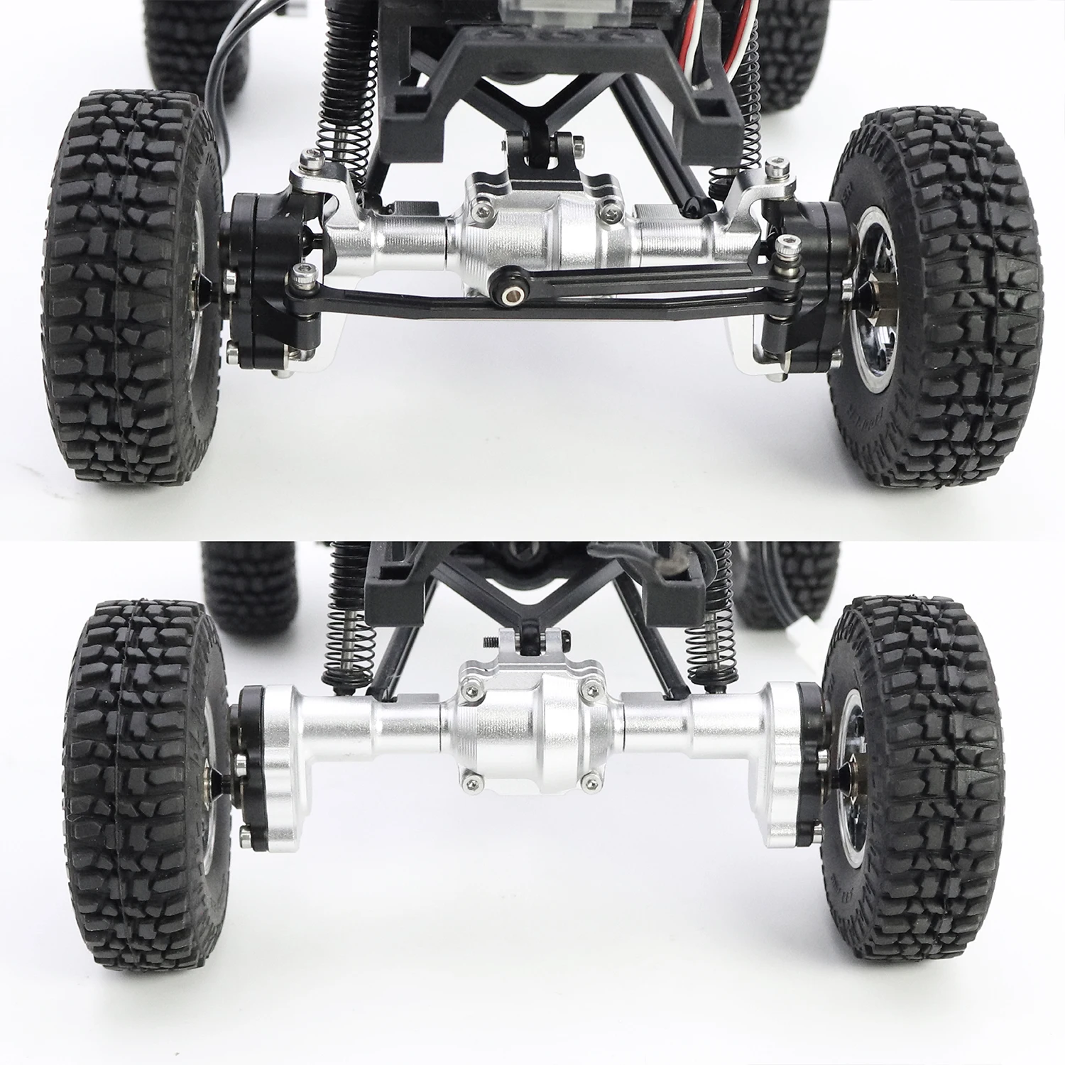 Aluminum Front Rear Portal Axle Complete Set+Brass Knuckle Cover For FMS FCX24 Power Wagon K5 FCX18 LC80 RC Crawler Upgrade Part