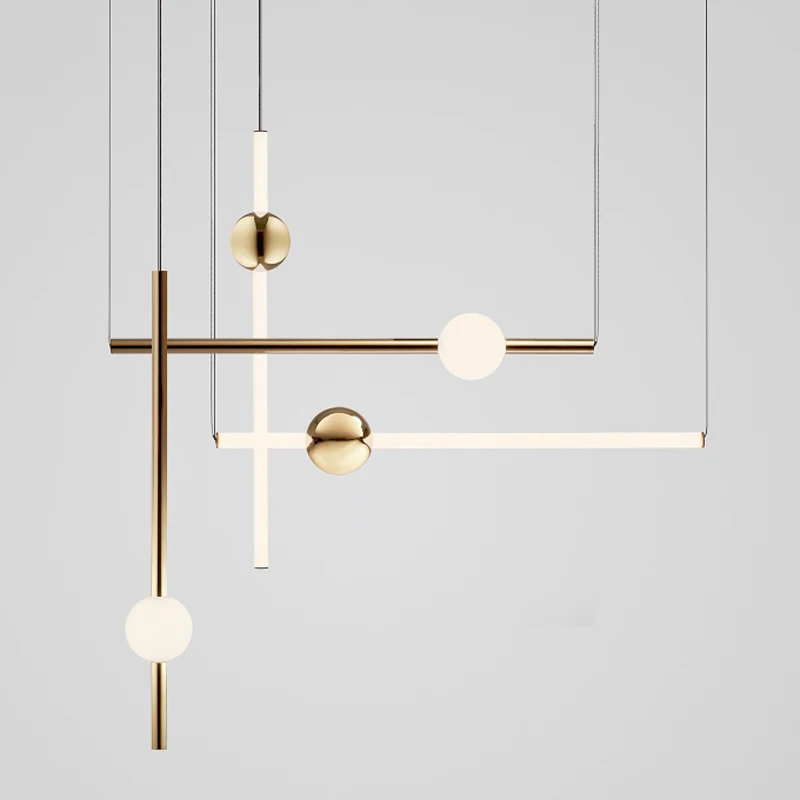 Modern Led Pendant Lights Fixture Glass Long Hanging Lamps Shop Restaurant Kitchen Dining Room Decoration Lighting Gold Bedside