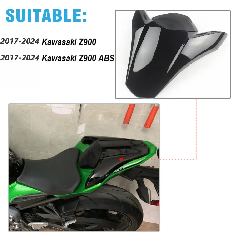 Z 900 Plastic Pillion Cowl Motorcycle Rear Passenger Seat Fairing Tail Seat Cover Fits For Kawasaki 2017-2024 2018 Z900 ABS SE