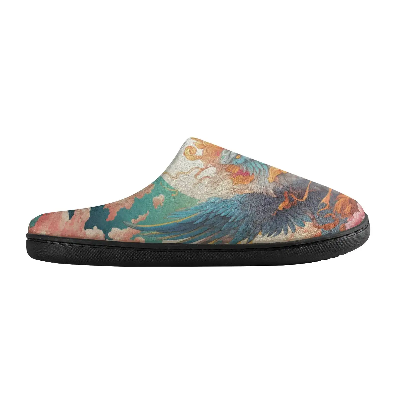 Phoenix Totem Home Cotton Slippers For High Quality Plush Casual Keep Warm Shoes Thermal Slipper