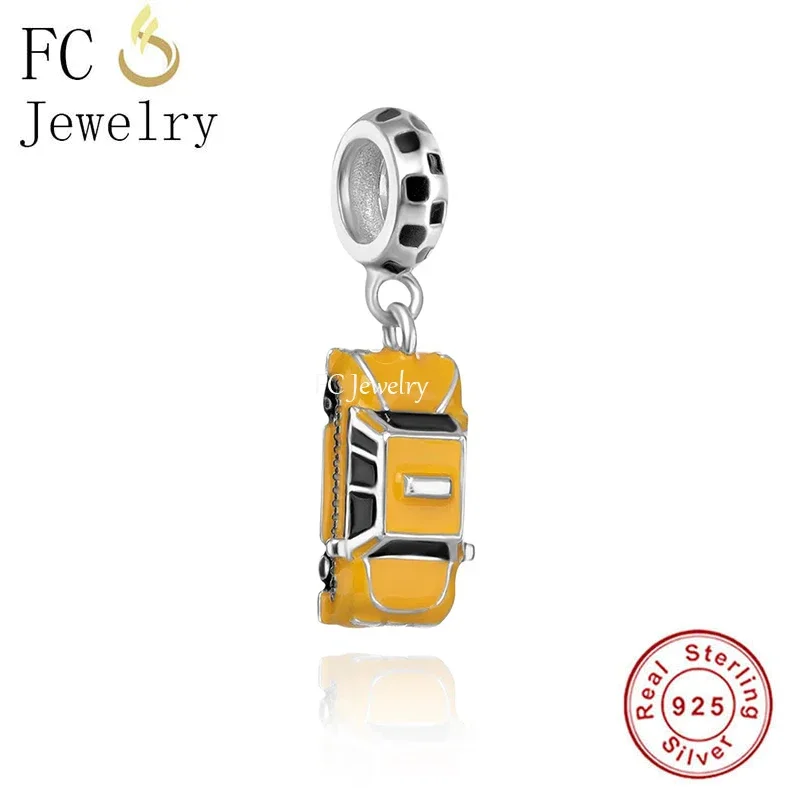 Biżuteria FC pasuje do oryginalnej bransoletki Pan Charms 925 Sterling Silver TV Friends New York Taxi koralik do robienia kobiet Berloque 2024