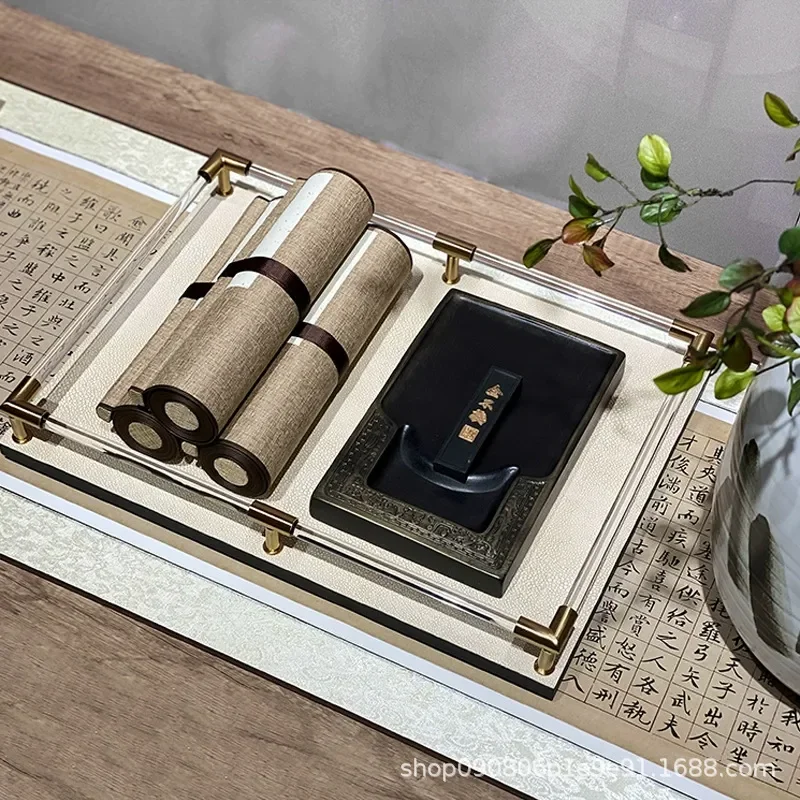 Chinese Style Wooden Pavilion Inkstone Model Traditional Study Room Desk Ornament Elegant Home Office Decoration Gift for
