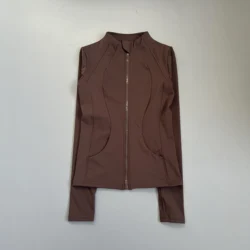 Women's Stand Collar Yoga Top Lady Long Sleeved Sports Jacket Female Lightweight Full Zip Running Coat