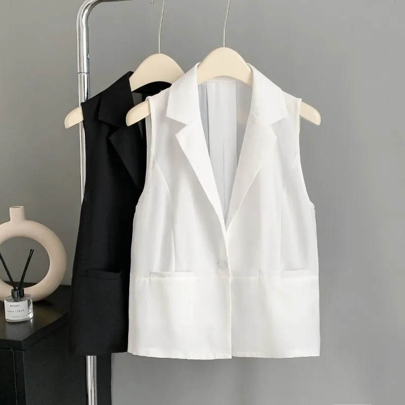 Women's Summer Thin Vest Jacket Summer Chiffon Outer Short Fashion Suit Vest Sleeveless New Waistcoat Denim Vest Fashion Comfort