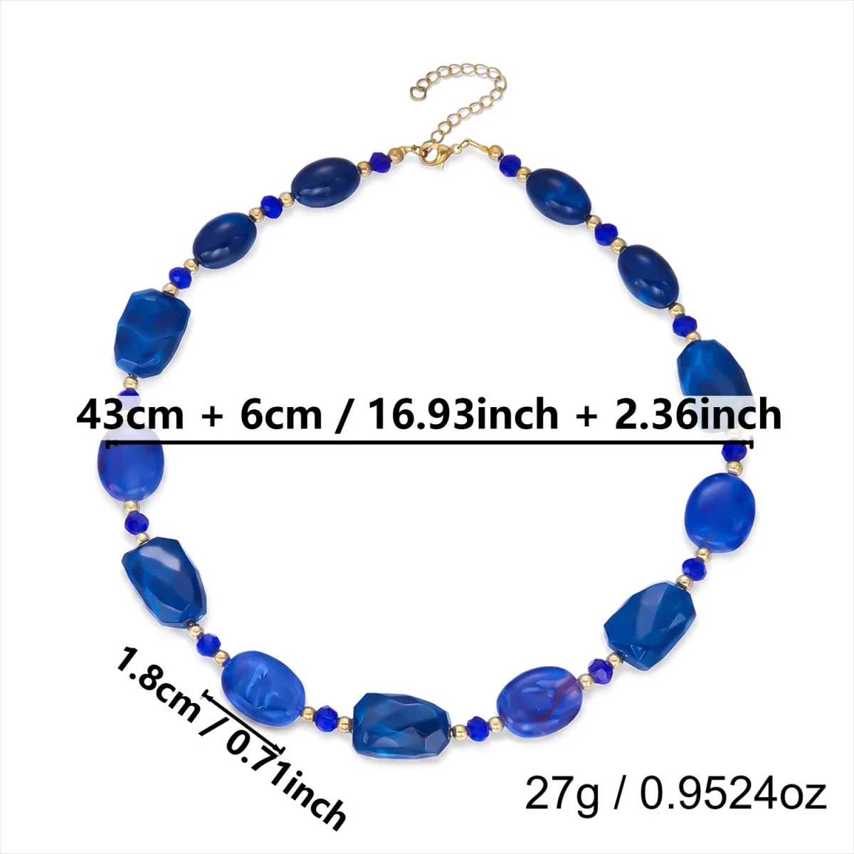 Vintage Unregelmäßige Braune Acryl-Perlenkette für Damen und Herren, Lässiger Minimalistischer Kristall-Abstandsperlen-Choker, Ins Ästhetischer Schmuck – Detail 32