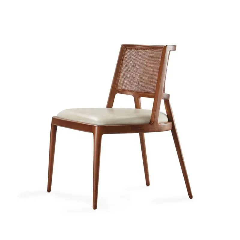 Wooden Luxury Dining Chairs Nordic Modern Rattan Ergonomic Floor Dining Chairs Relax Juegos De Comedor Hallway Furniture