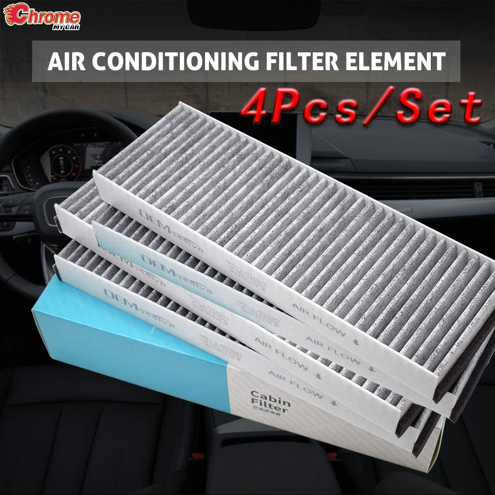 4x Car Activated Carbon Pollen Cabin Air Filter For Audi A6 C6 4F2 4FH 4F5 R8 VW XL1 4F0819439A 4F0819439B 4F0819439C 4F0898438C