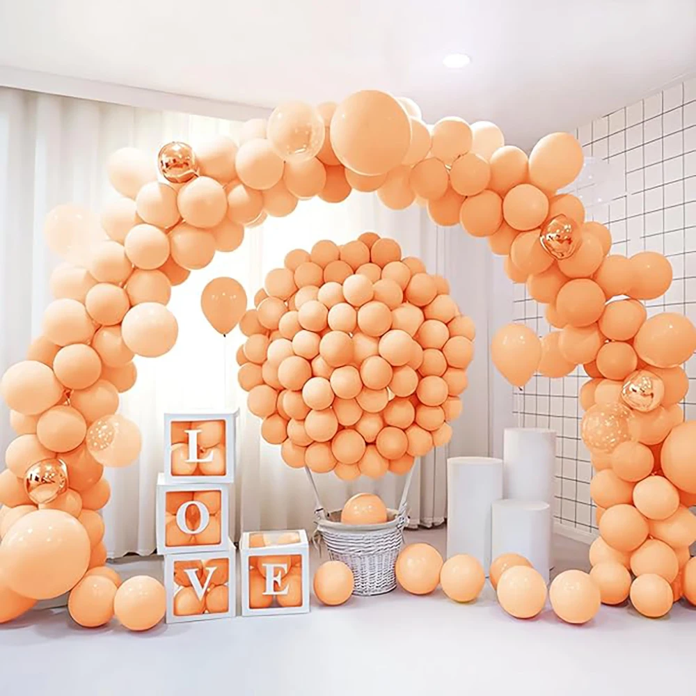 86pcs Pastel Orange Balloons Garland Peach Balloon Arch Kit Birthday Party Baby Shower Gender Reveal Wedding Decoration Globos