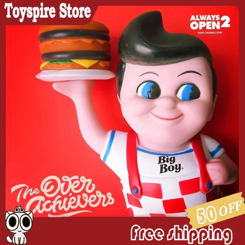 

19cmBobs Big Boy Toys B-BOY Hamburger Piggy Bank Coin Box Toys Vogue America Classic Cartoon Resin Action Figure In New Box gift