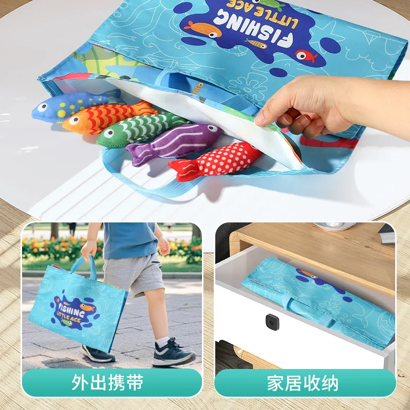 Kinder Spaß 3D Angeln Spielzeug magnetische Puzzle passende digitale Lagerung Matte Früherziehung Kindergarten Fischrute Angeln Spiel