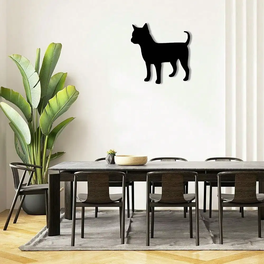 CIFBUY Chihuahua Dog Metal Wall Art Pet Memorial Sign Hanging Home Decor