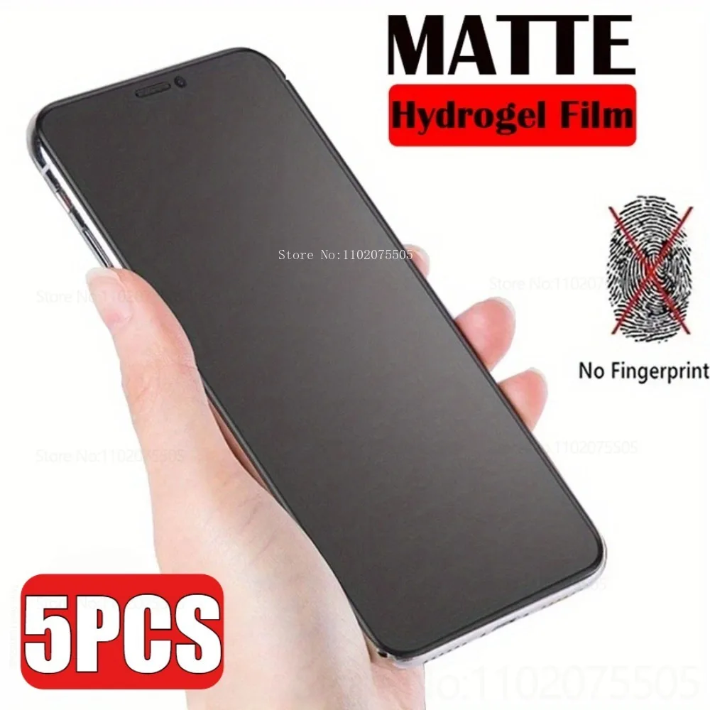 5 Stück Vollständige Abdeckung Matte Hydrogel Film für IPhone 17/16/15/14 Promax 15Plus Displayschutzfolie 11Pro 12 13 Promax Anti-Fingerabdruck