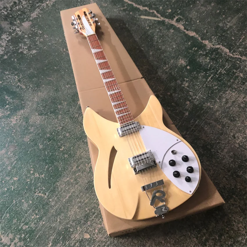 Rick 360-E-Gitarre, natürliche Farbe, Silber, Zubehör, individuelle Anpassung, akzeptabel