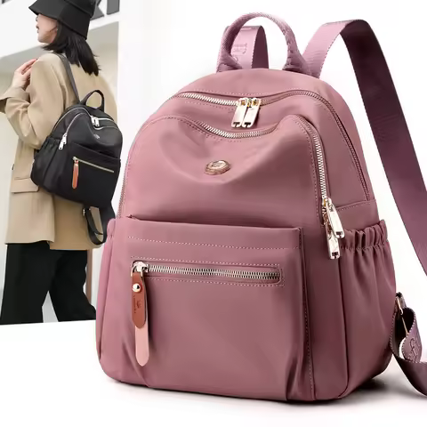Large Capacity Watertight Travel Bag Nylon Casual Simple Student Backpack Women's Casual Fashion Mommy Backpack Women's Bag