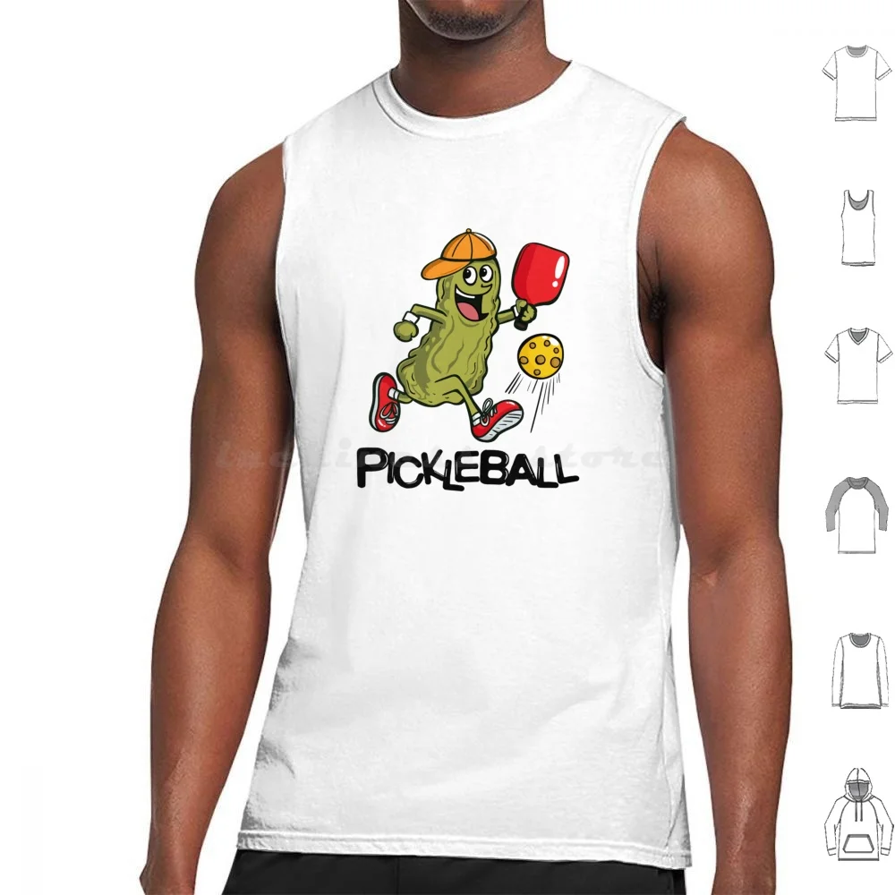 Funny Pickle Playing Pickleball Tank Tops Print Cotton Pickleball Funny Pickle Ball Playing Pickleball Pickle Paddle Dink