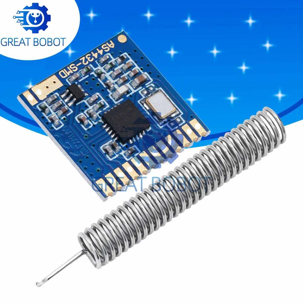 BS AS4432-SMD Si4432 433MHz Wireless Module SI4432 small volume SMD 100mw 1.5km