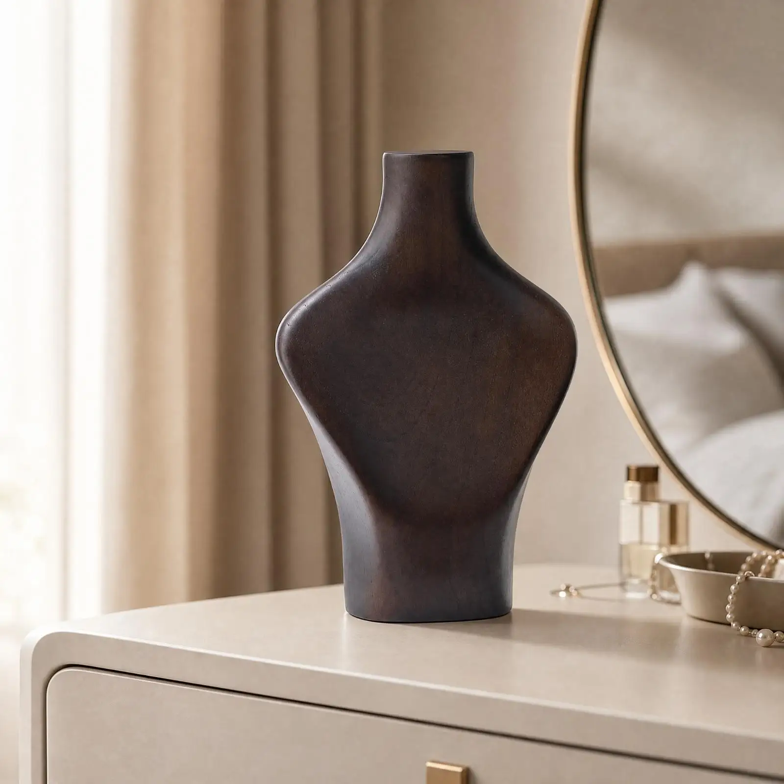 Necklace Display Stand Wooden Bust Jewelry Holder Organizer for Boutique Exhibitor Counter Showcase Storage and Presentation of