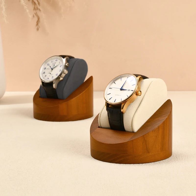 MISHITU Wooden Watch Display Stand Watch Stents Wrist Watch Display Storage Rack With Pillow Jewelry Organizer Watchs Exhibition