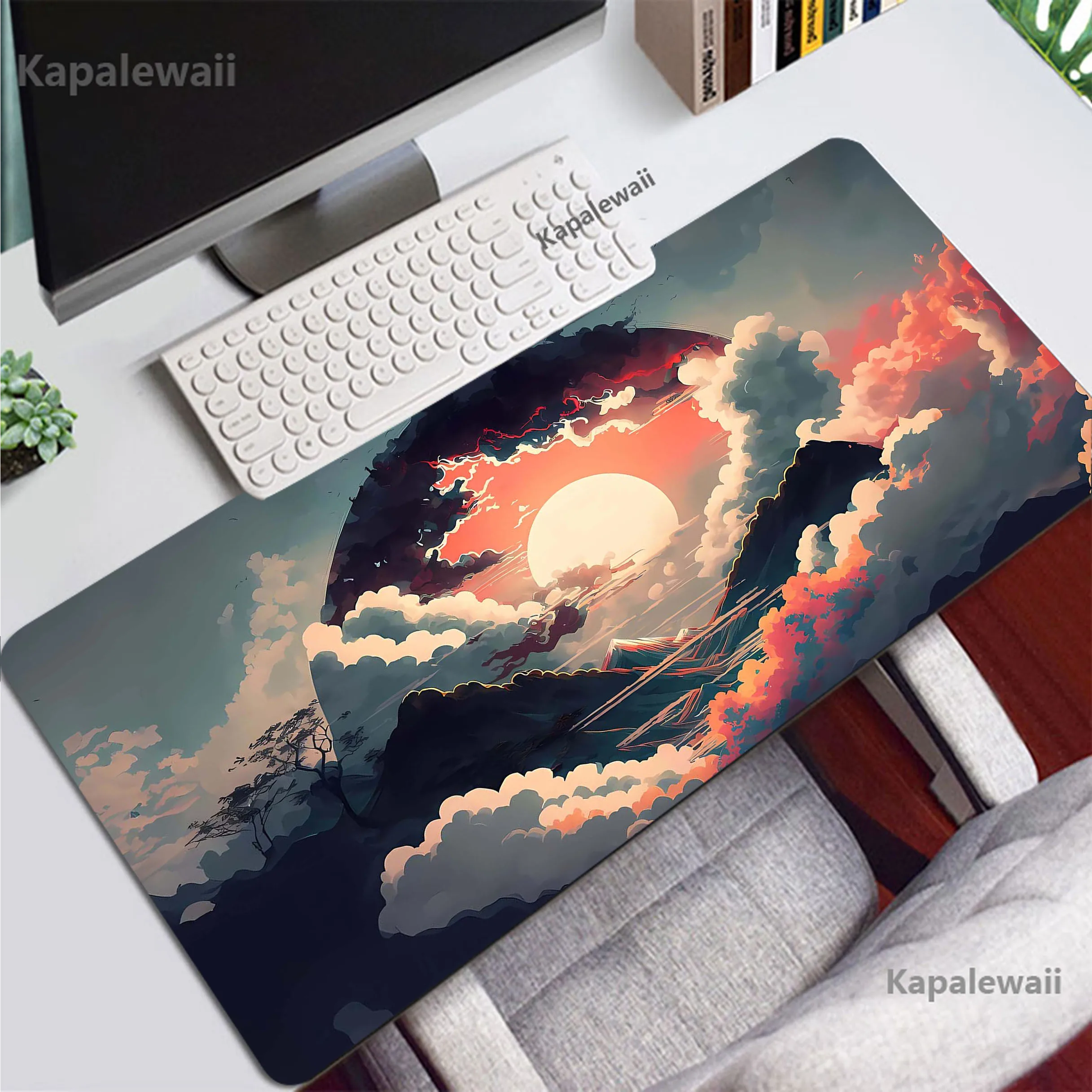 

Cloud Kawaii Pink Art Mousepad Gaming Speed Keyboard Pads Mouse Pad XXL Rubber Carpet Locked Edge Mouse Mat 900x400mm