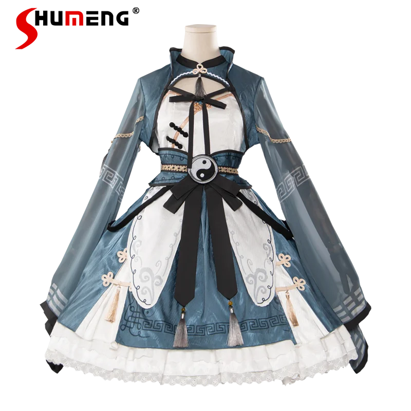 Chinese Style Retro Lolita Dress for Women 2024 Spring New Vintage Birthday Dress and Long Sleeve V Neck Coat Ladies Robe Argent