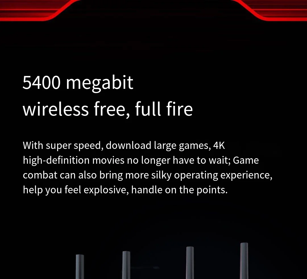 Imagem -04 - Xiaomi-roteador para Jogos Redmi Repetidor Ax5400 Wifi Vpn Mesh Porta de Rede 2.5g Ofdma Mu-mimo Chip Qualcomm Reforço de Sinal 512mb