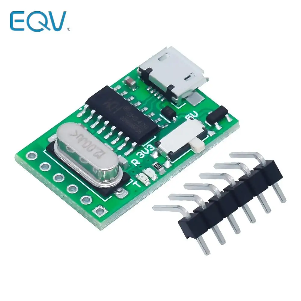 1Pcs USB to TTL converter Micro UART module CH340G CH340 3.3V 5V switch for downloader pro mini