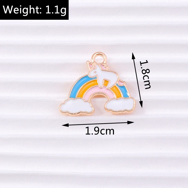 10 teile/los Cartoon Emaille Regenbogen Wolken Charms für Schmuck Machen Frauen Mode Tropfen Ohrringe Anhänger Halsketten DIY Handwerk Geschenk – Detail 14