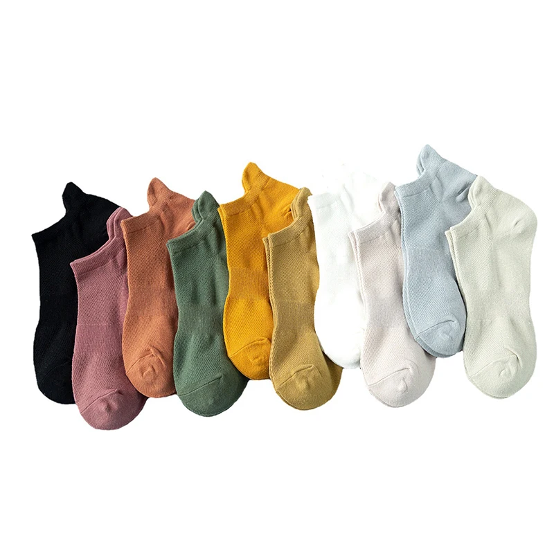 5 Pairs Sock for Women Cotton Short Crew Ankle Low-Cut Breathable Summer Compression Casual High Quality Fashion Female Socks