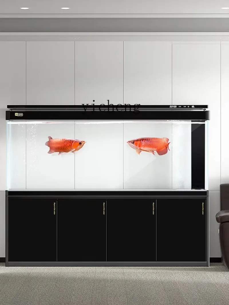YG-1   living room 2024 new large arowana tank 2 meters ultra-white glass aquarium bottom filter screen