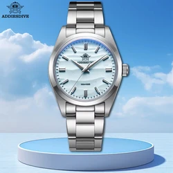 ADDIESDIVE Hot Sale Simple Men's Quartz Watch Stainless Steel 10Bar Dive Watches Bubble Mirror Pot Cover Glass AD2030 Wristwatch