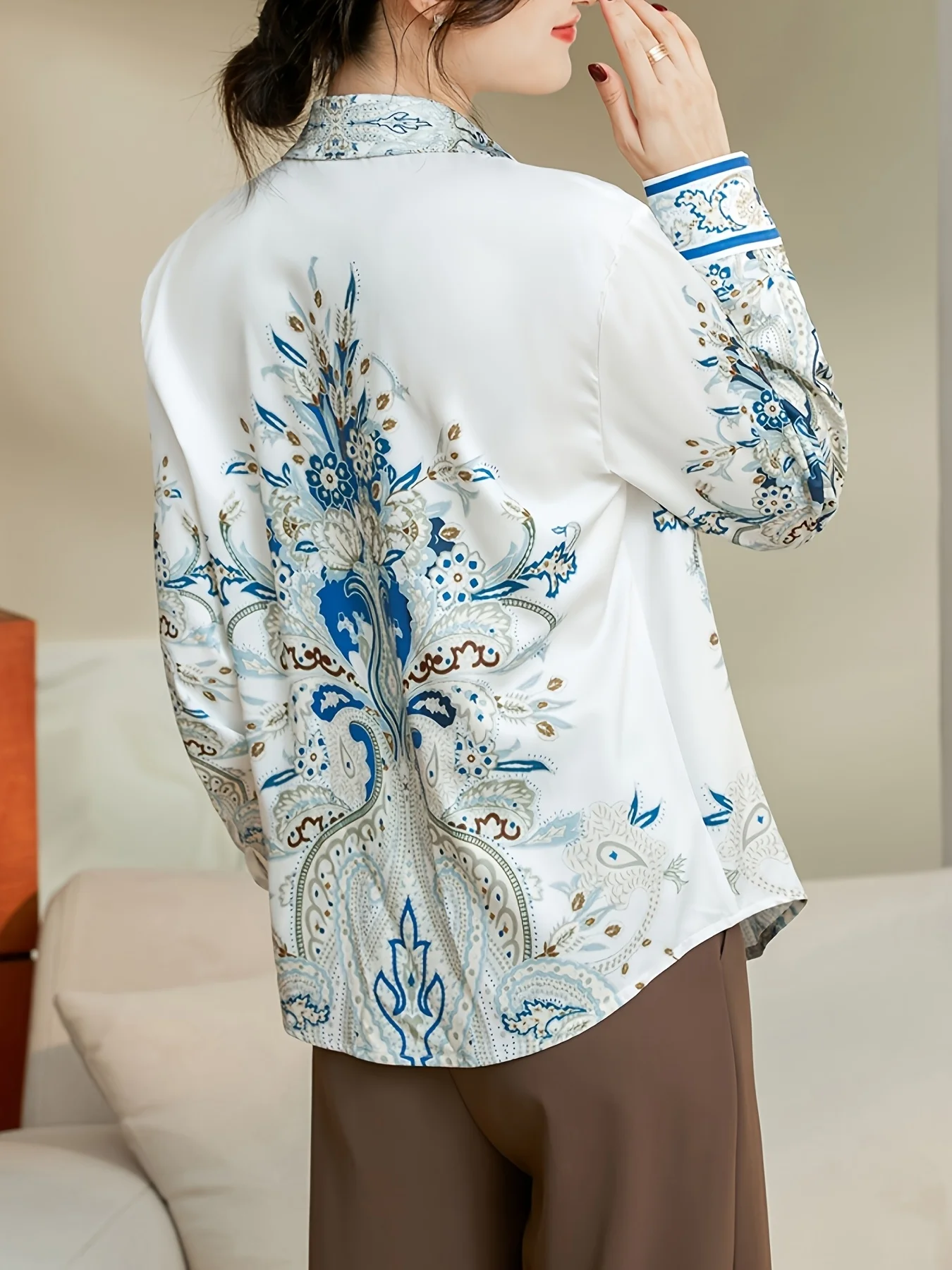 New Spring Women Blouse Fashion office ladies printed shirts tops blusa mujer