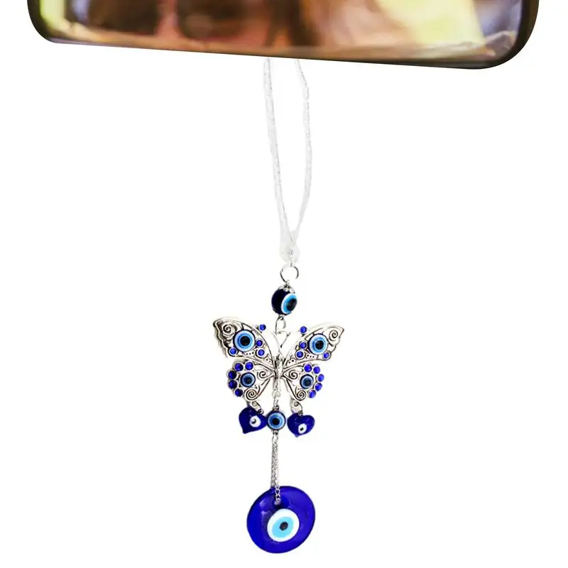 Turkish Blue Evil Eye Evil Eye Pendant Handcrafted Elegant Fashionable Stylish Delicate Durable Crystal Butterfly Evil Eye Rear