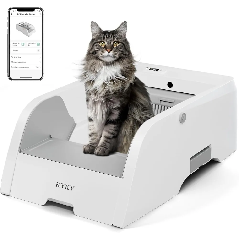 

S6 Self Cleaning Litter Box, Upgraded Automatic Cat Litter Box Self Cleaning