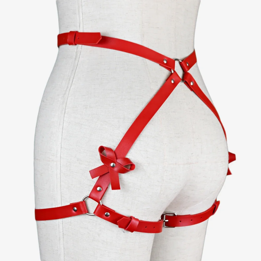 Lingerie de couro para mulheres, cintos de arnês sexy, ligas corporais, roupas íntimas bondage, roupas de fetiche góticas