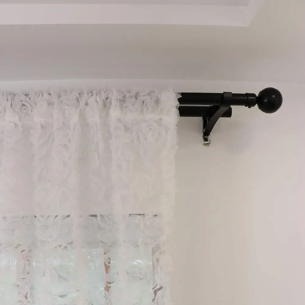 ستائر شفافة بيضاء فاخرة ثلاثية الأبعاد مع جيب قضيب، 51 واسعة × 84 طويلة لغرفة النوم أو غرفة المعيشة
