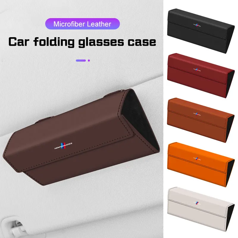 

Leather Car Visor Glasses Case Flocking For BMW X1 X2X3 X5 X6 X7 3 5 7 Series E46 E60 E87 E90 E92 F10 G20 G30 G70 Sunglasses Box