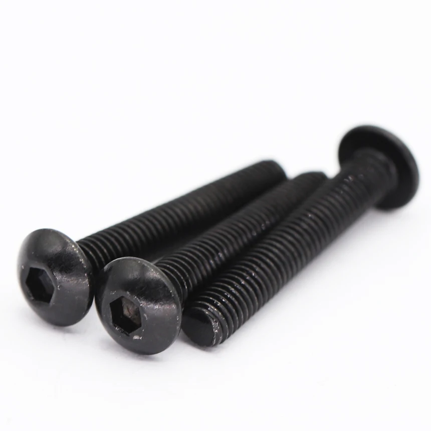 M3*4/5/6/8/10/12/14/16/18/20/25/30/35/40mm ISO7380 Schwarz 304 Edelstahl Innensechskant Knopf Runde Innensechskantschraube