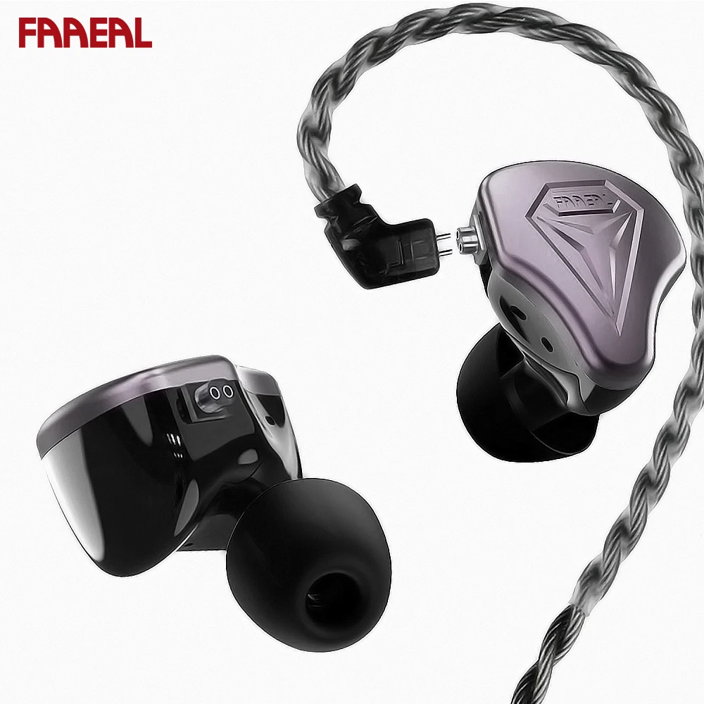 FAAEAL Unbounded Earphone 10mm Double Magnetic Dynamic Driver+DLC Diaphragm 2PIN Detachable Monitors HiFi Music IEM Headphones