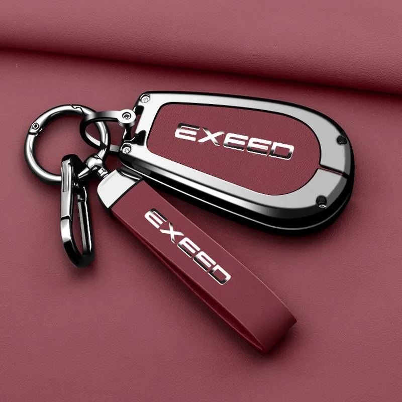 

Alloy Leather Car Remote Key Case Cover Shell Holder Fob For ICAR Chery Exeed VX FL CDM LX TXL PHEV 2024 Keychain Accessories