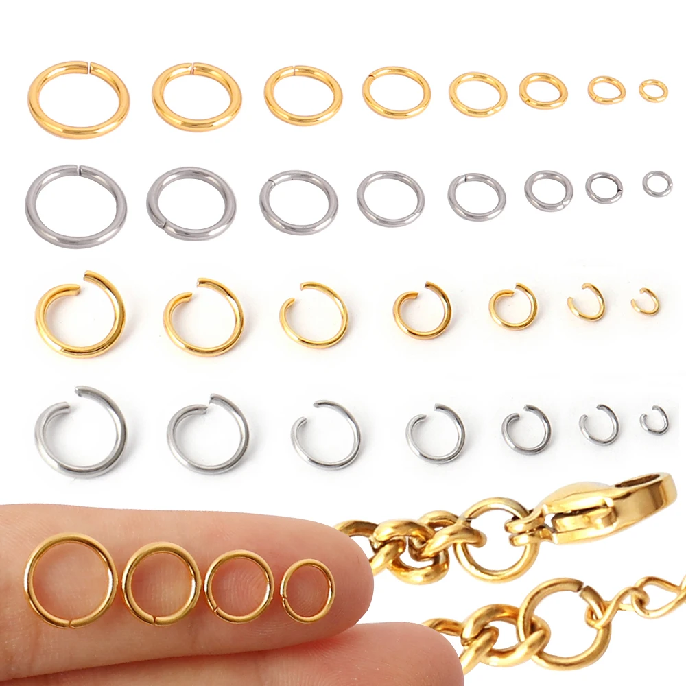 100-200pcs/lot Stainless Steel Open Jump Rings Split Rings Connectors For DIY Jewelry Making Supplies Accessories Wholesale