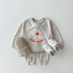 New Baby Clothes Suits Cotton Infantil Newborn Baby Outfits Clothes Little Flower Pullover Top+Trousers Set Boy Girl Clothes