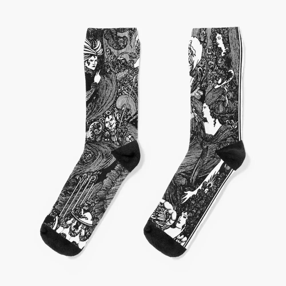 HD The Cave ; by Aubrey Beardsley (1896) Socks compression cycling Toe sports Socks Men Women's