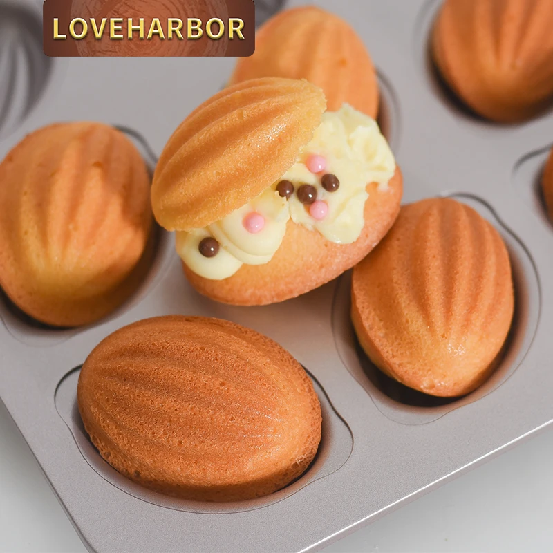 

12-Cavity Rugby Shaped Cake Mould Cake Pan, Non-Stick Bakeware, Suitable for Oven Baking