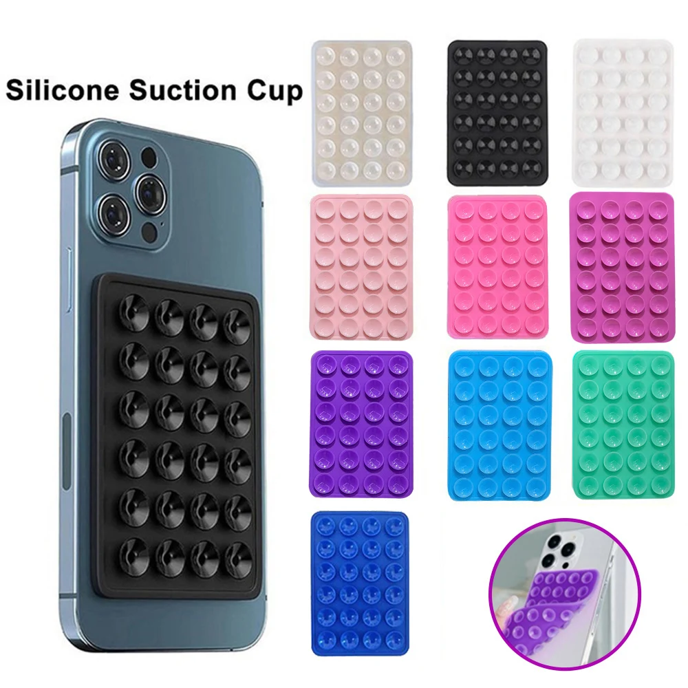

Silicone Square Silicone Phone Fixing Suction Cup Car Mounted Bracket Phone Case Universal Anti Slip 24 Suction Cup Double Side