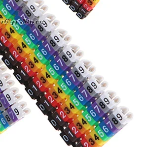 100Pcs/150Pcs Cable Markers Colourful C-Type Marker Number Tag Label For Wire 1.5/2.5/4/ 6mm²