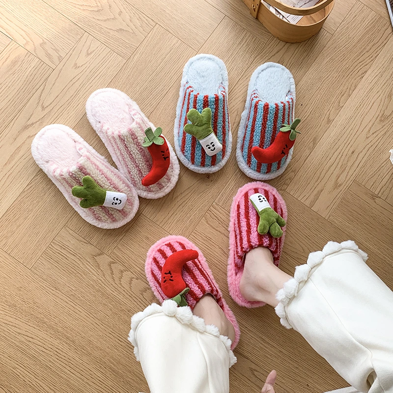 

2025 NEW Lightweight comfortable and warm Slippers Women's Comfortable Home Rubber Anti-Slip Cotton Slippers Trendy