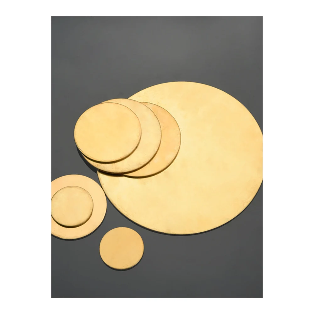 H62 Brass Disc Brass Gasket Pure Copper Round Plate Diameter 10/15/20/25/30/35-200mm Thick 0.5/0.8/1.0/1.5mm Brass Parts Cutting